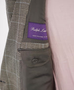 $5,995 RALPH LAUREN PURPLE LABEL - Navy Flannel Check Double Breasted Suit - 40R