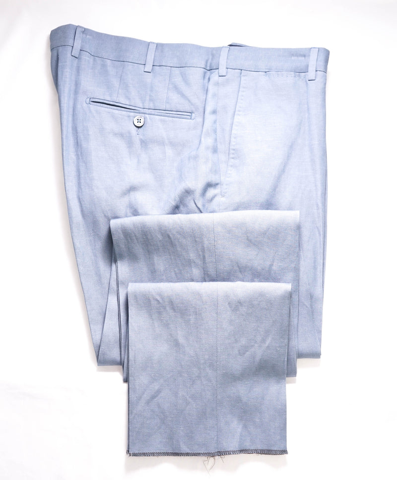 Blue Linen Look Drawstring Wide Leg Pants | PrettyLittleThing USA