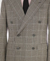 $5,995 RALPH LAUREN PURPLE LABEL - Navy Flannel Check Double Breasted Suit - 38R