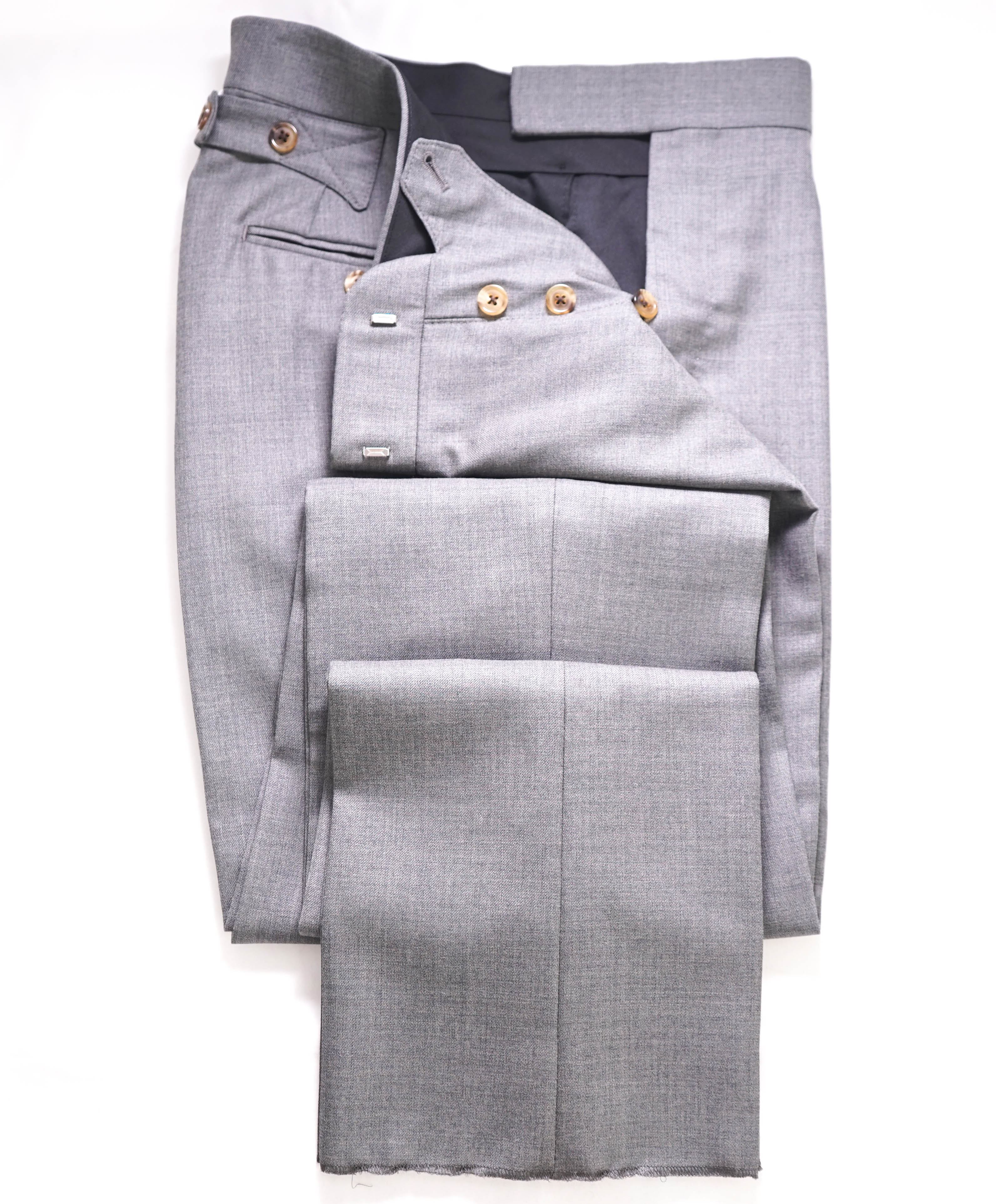 $1,003 THOM BROWNE - Medium Gray 120's Twill BACKSTRAP TROUSER-(SZ 1) 30W