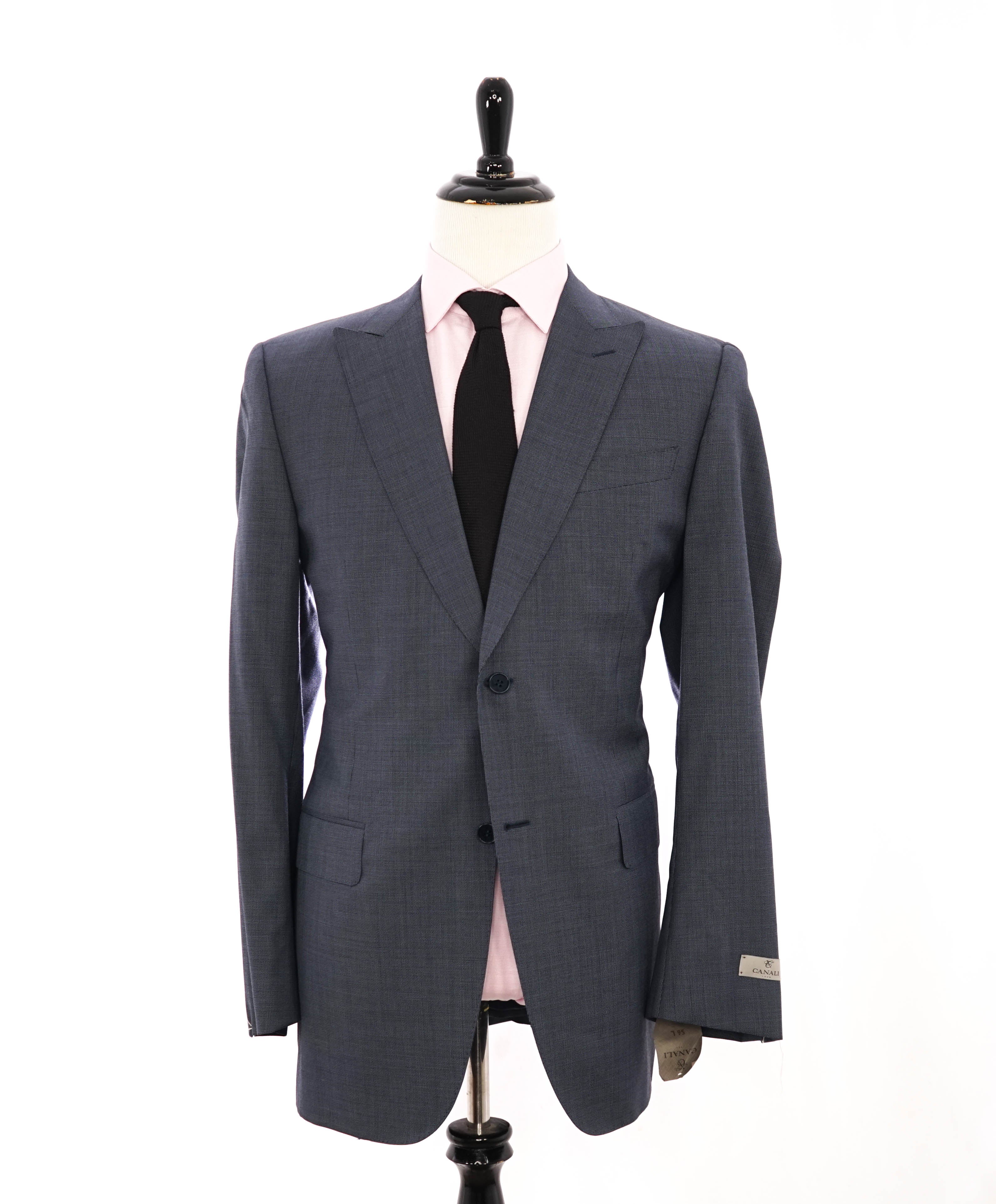 $1,895 CANALI - Pastel Blue PEKA LAPEL Basket Check Blazer - 46L