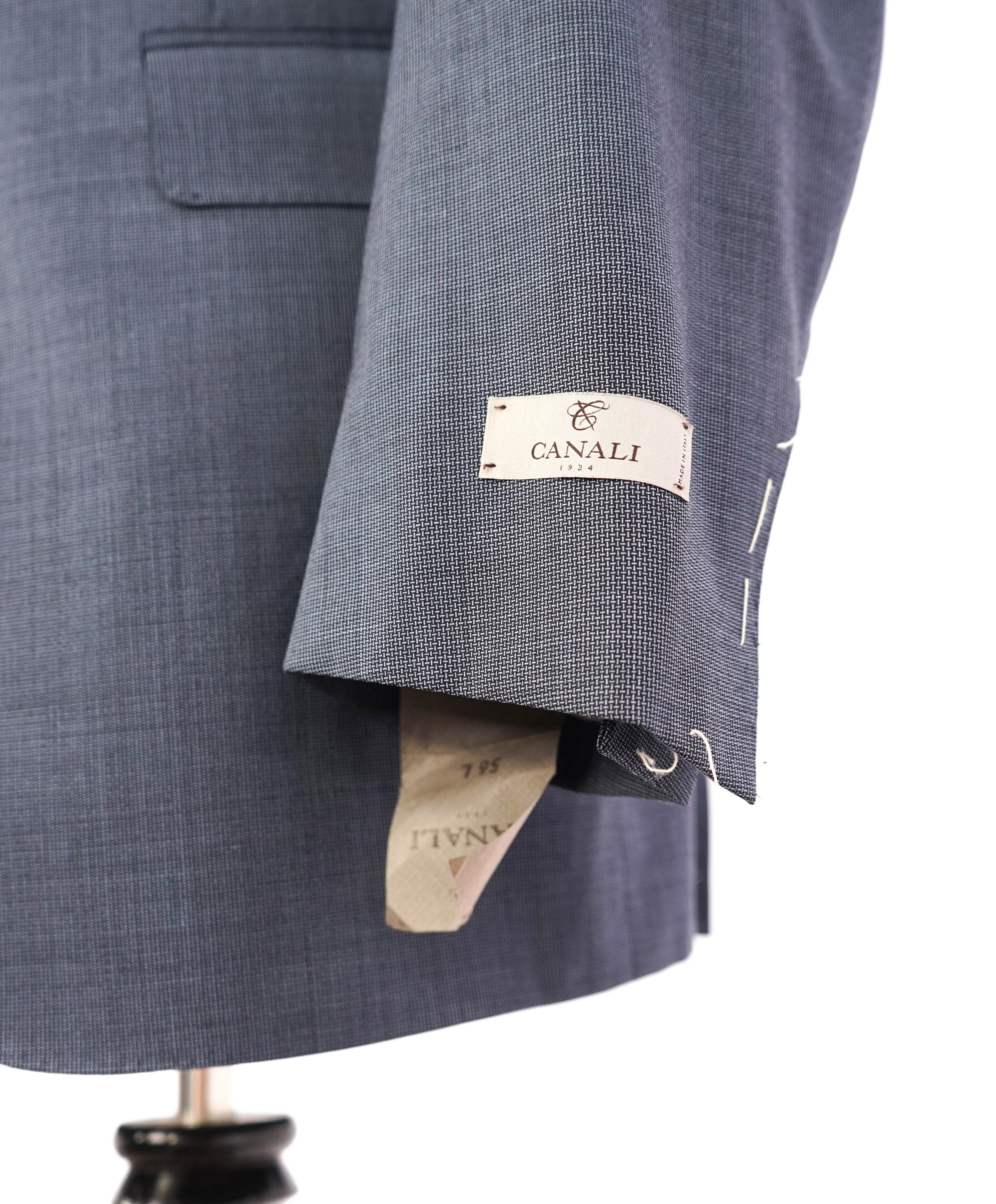 $1,895 CANALI - Pastel Blue PEKA LAPEL Basket Check Blazer - 46L