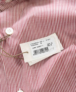 $395 ELEVENTY - Red/White *Wide Spread Collar* Narrow Stripe Dress Shirt - M