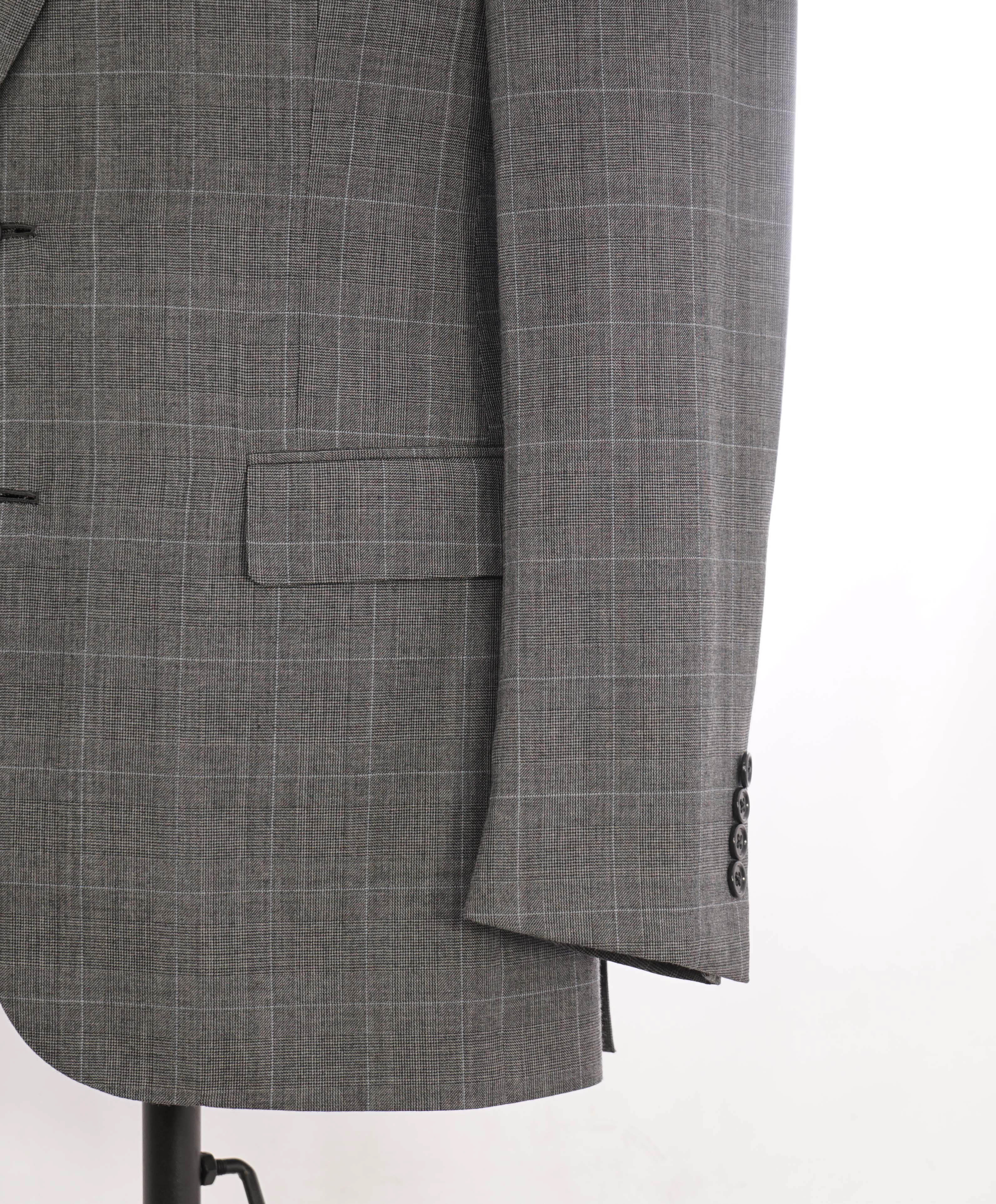 $5,495 RALPH LAUREN PURPLE LABEL - Gray Prince of Wales Check CASHMERE Suit - 38R