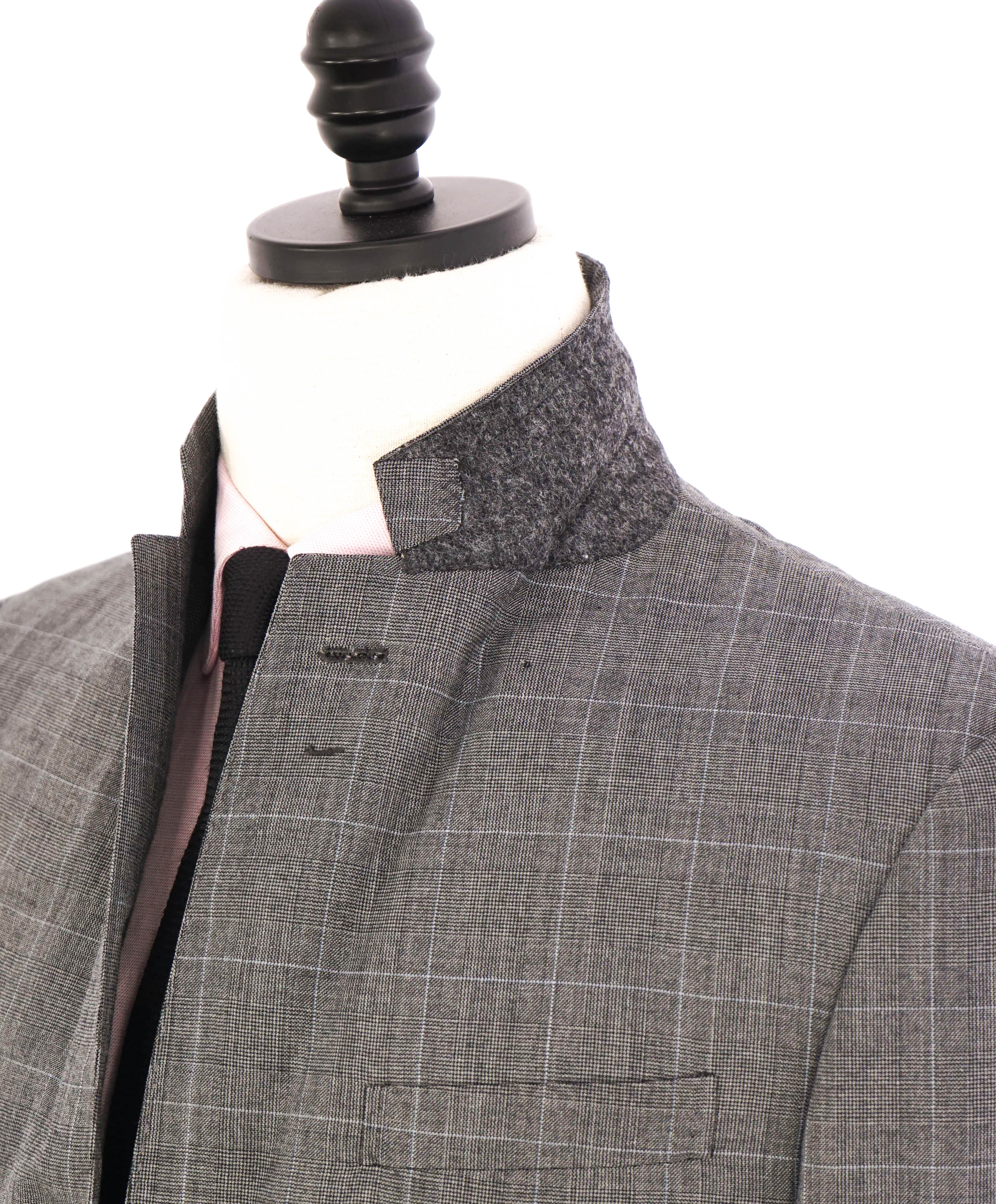 $5,495 RALPH LAUREN PURPLE LABEL - Gray Prince of Wales Check CASHMERE Suit - 38R