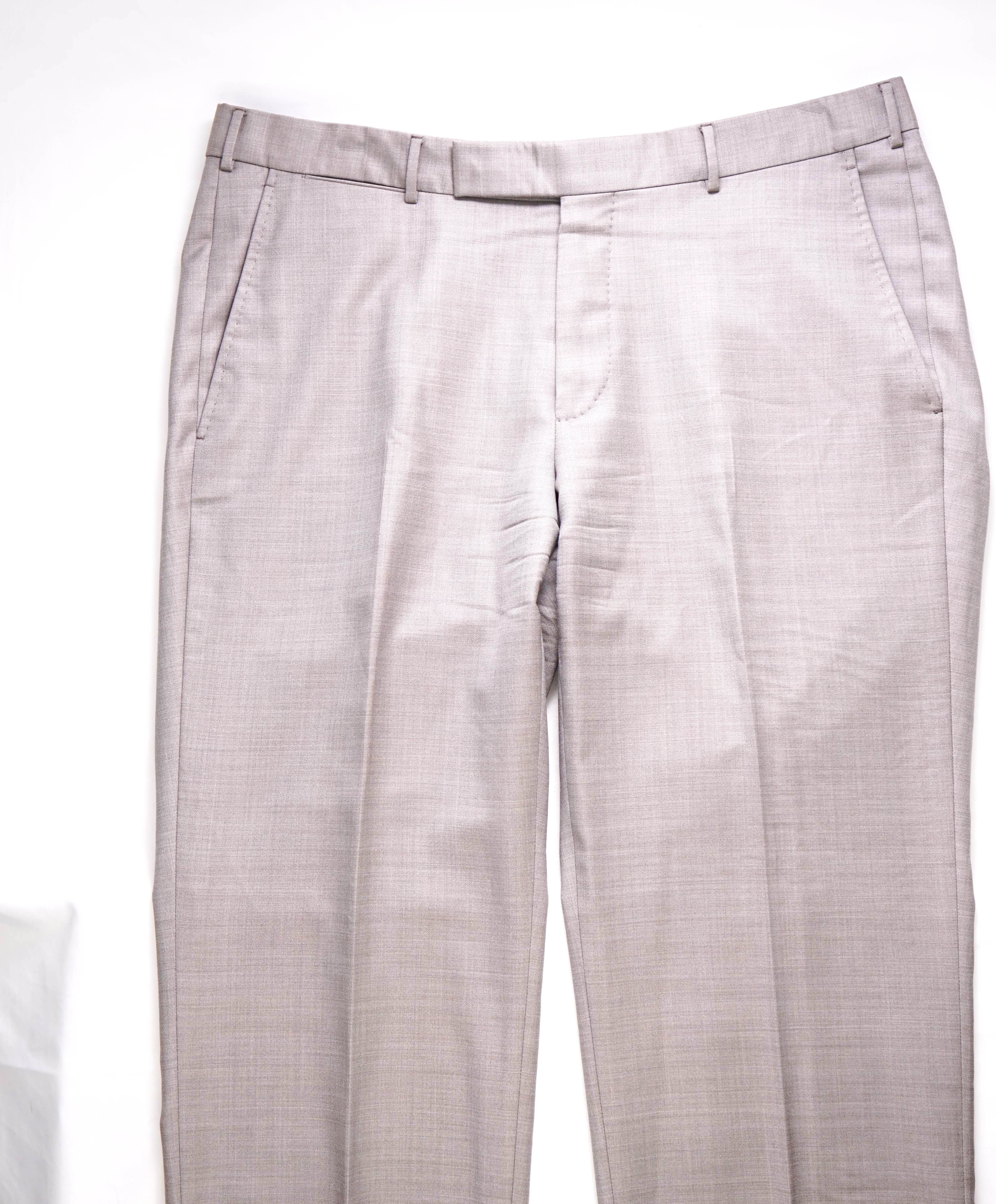 ERMENEGILDO ZEGNA - Neutral "ACHILLFARM" WOOL/SILK Dress Pants - 36W (52EU)