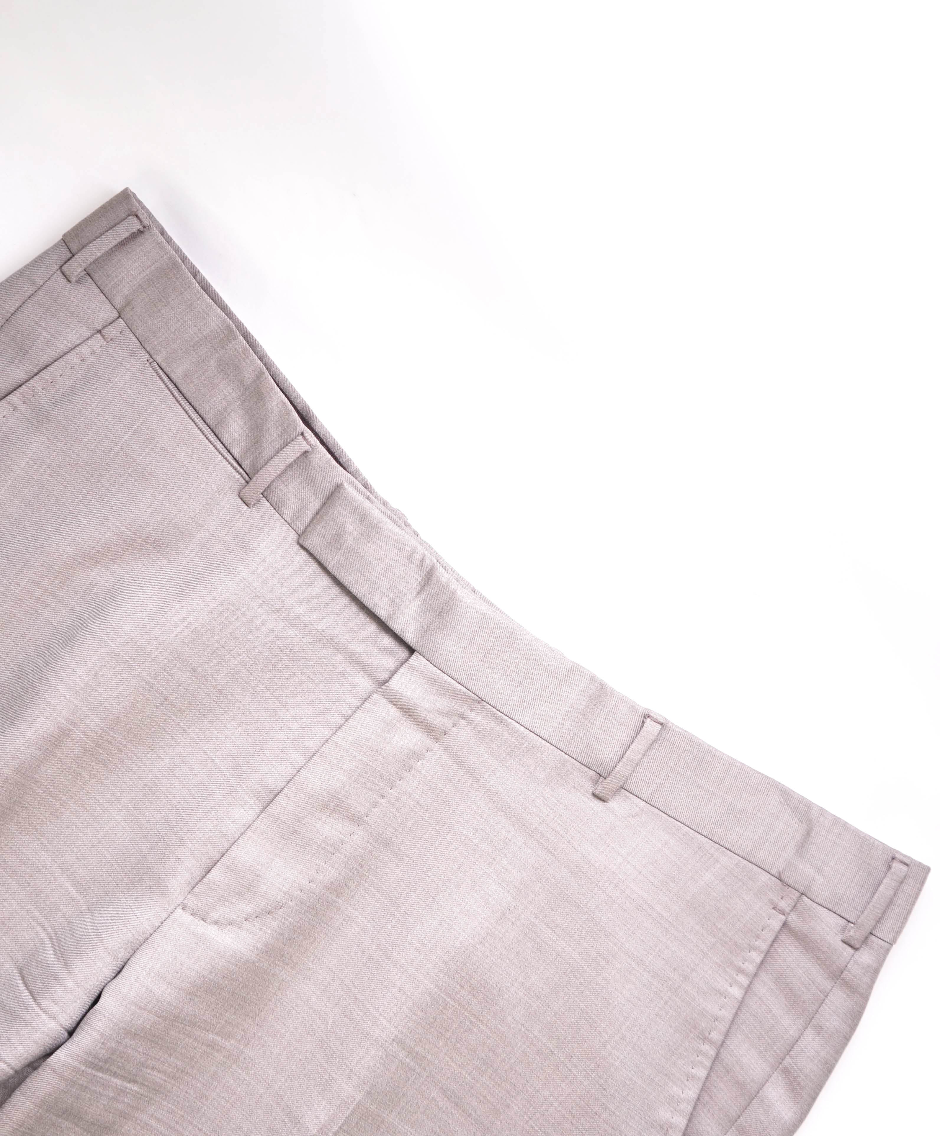 ERMENEGILDO ZEGNA - Neutral "ACHILLFARM" WOOL/SILK Dress Pants - 36W (52EU)