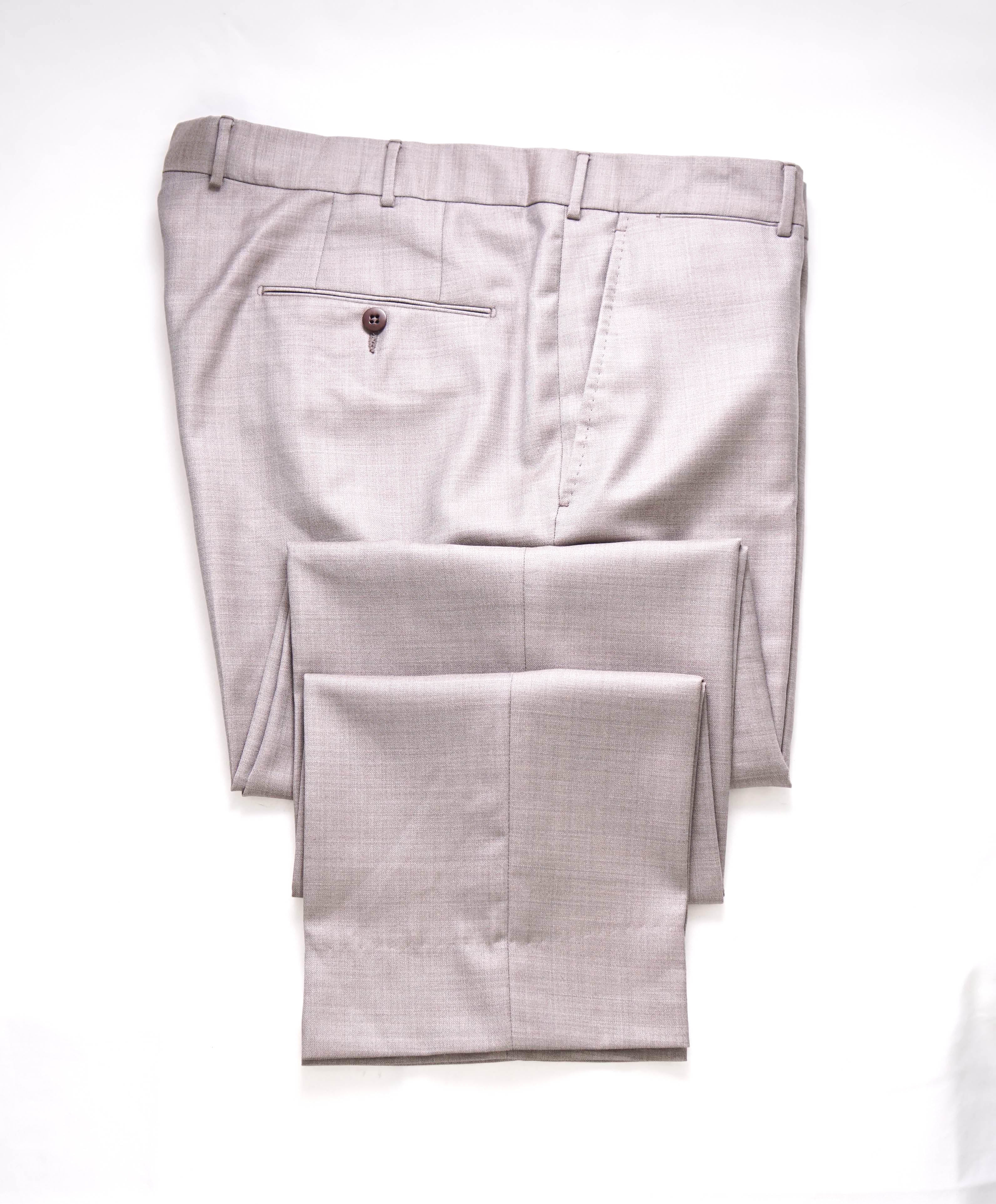 ERMENEGILDO ZEGNA - Neutral "ACHILLFARM" WOOL/SILK Dress Pants - 36W (52EU)