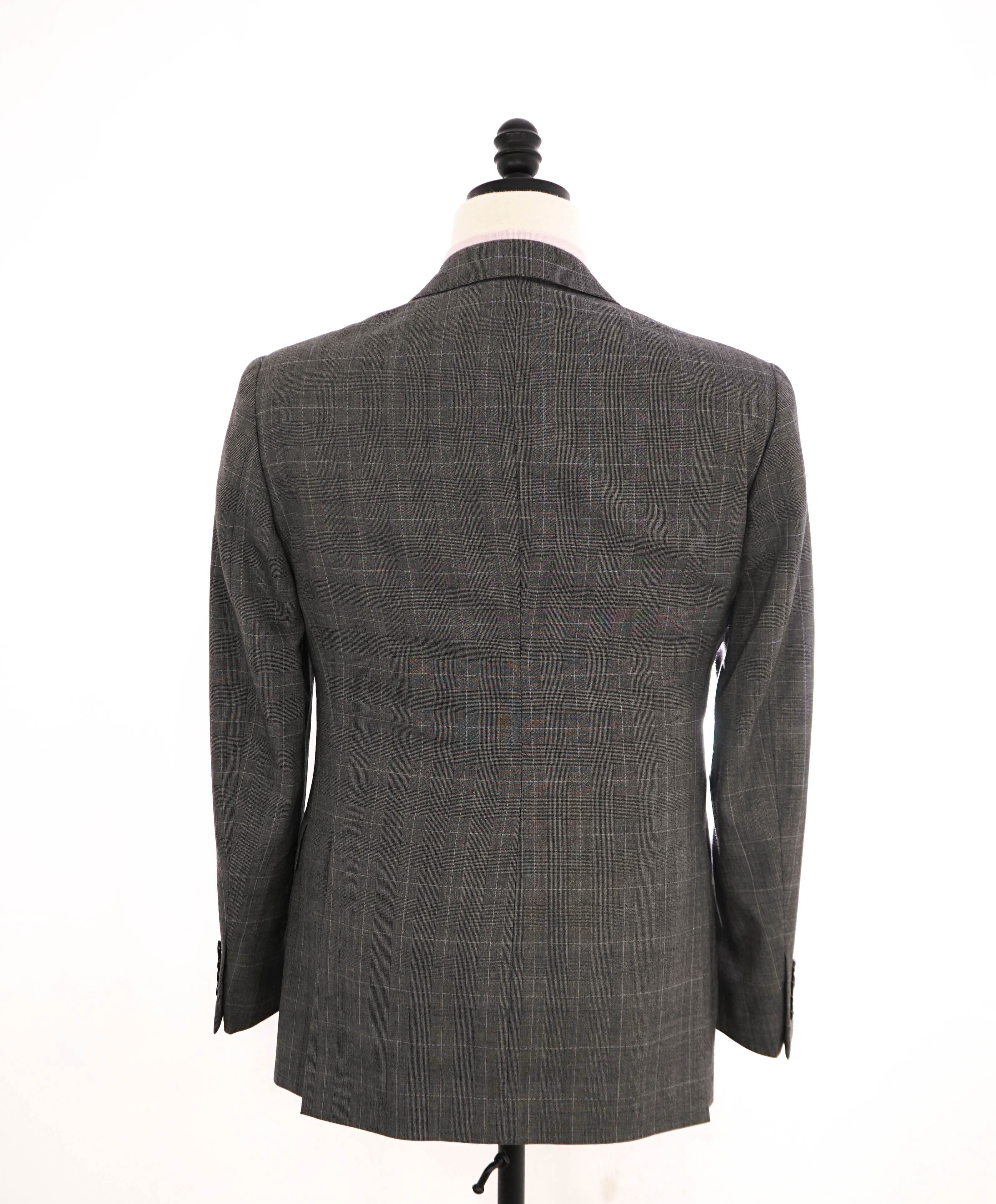 $5,495 RALPH LAUREN PURPLE LABEL - Gray Prince of Wales Check CASHMERE Suit - 38R