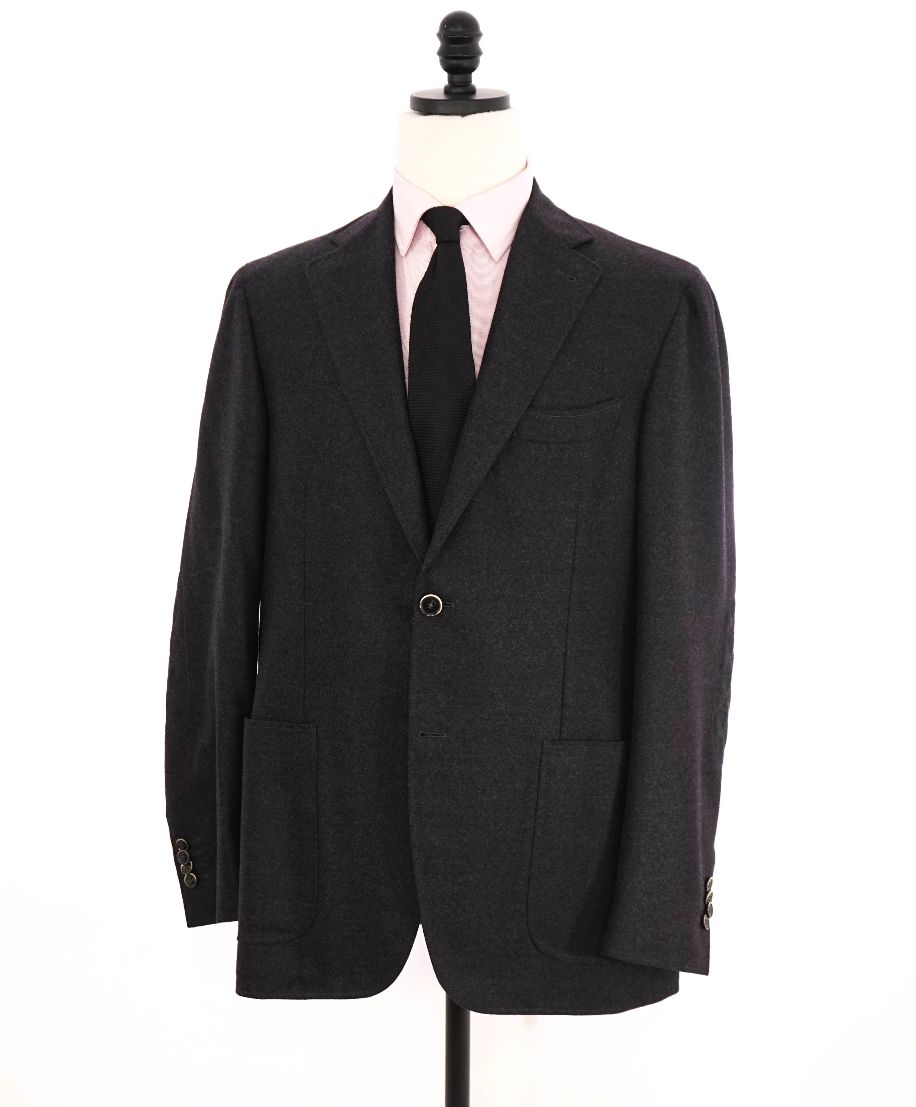 $2,095 CANALI - "KEI" Eggplant/Gray Flannel Wool Jacket / Blazer - 40R