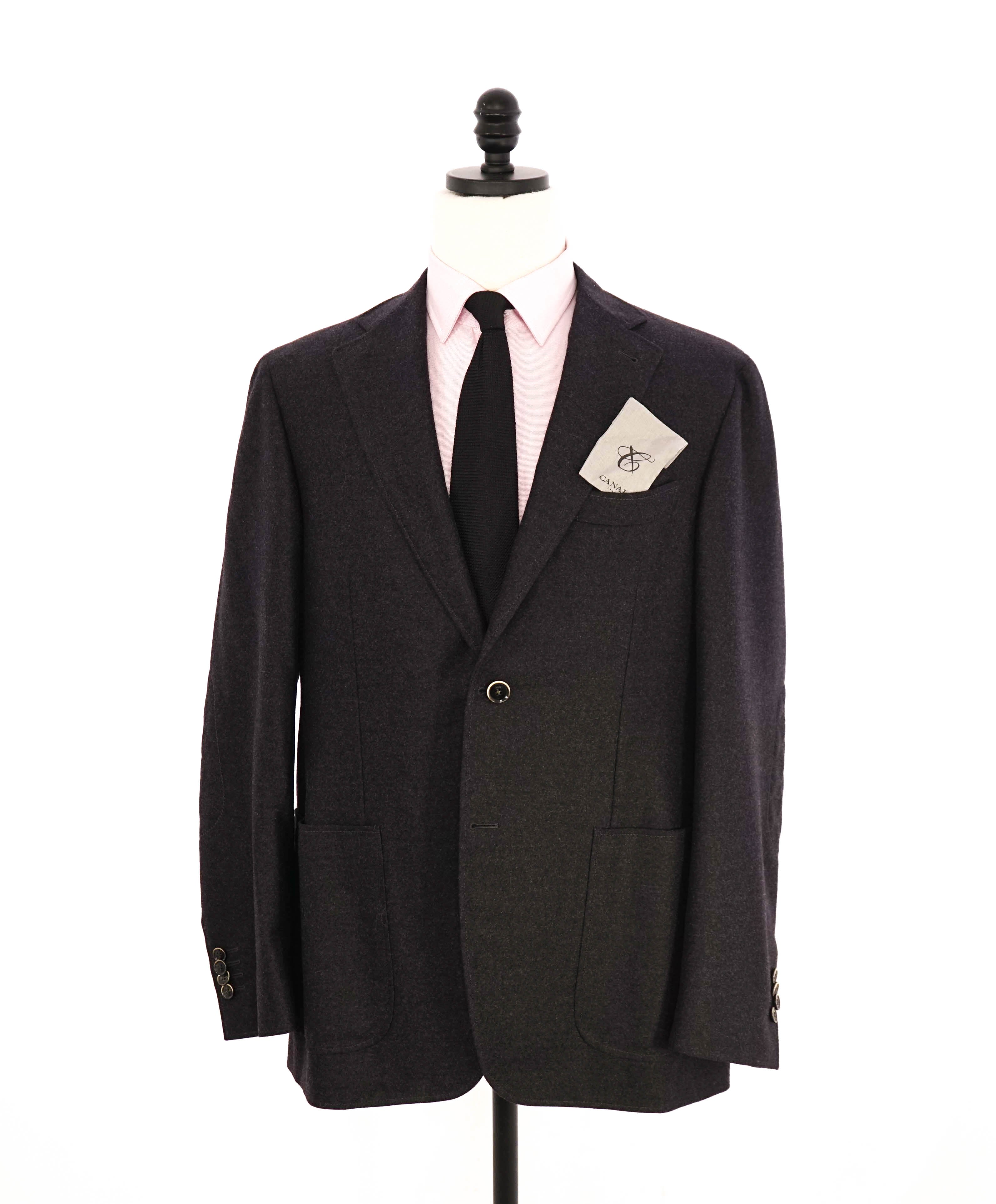 $2,095 CANALI - "KEI" Eggplant/Gray Flannel Wool Jacket / Blazer - 40R