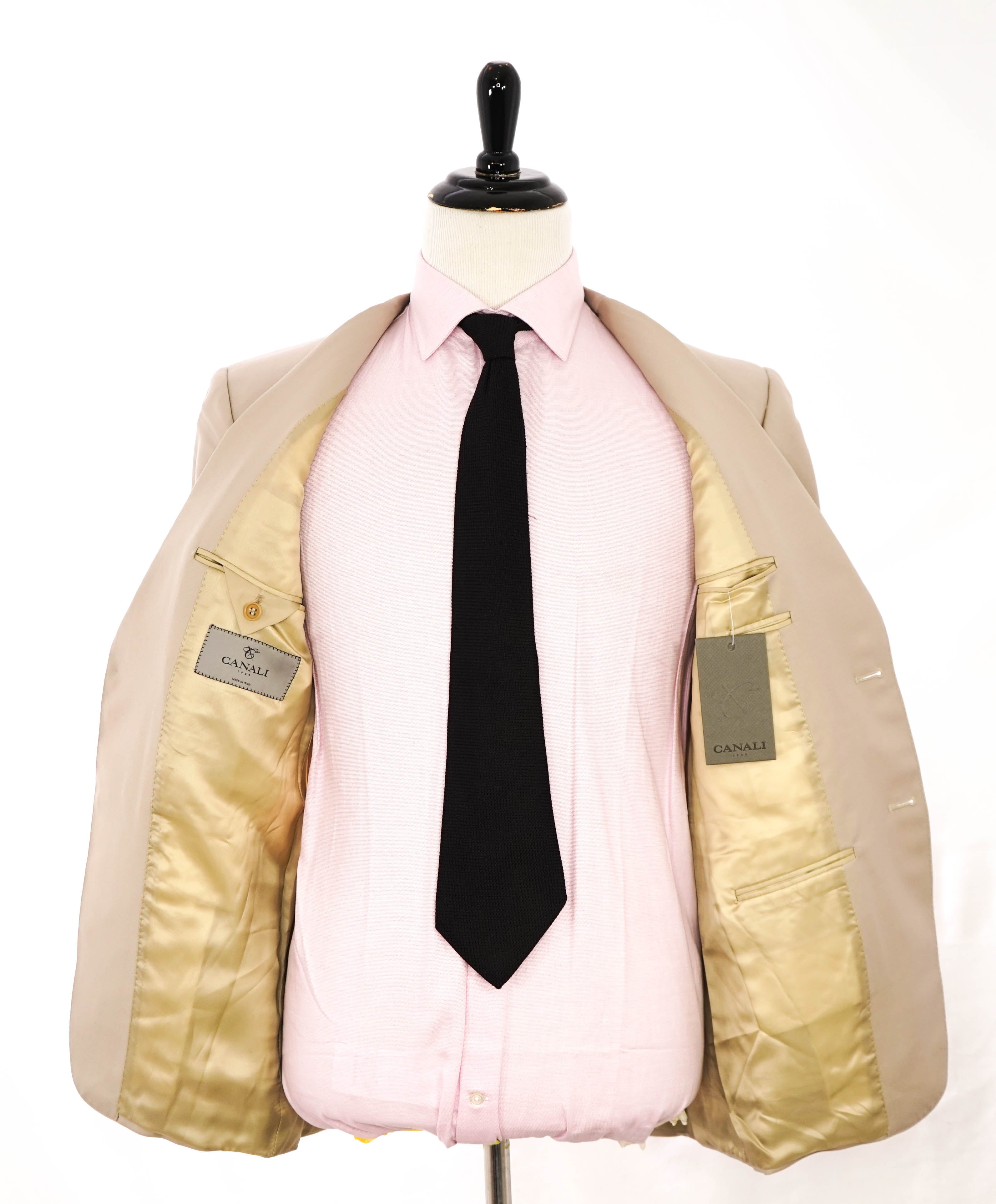 $1,895 CANALI - Beige Light Summer Notch Lapel Blazer - 40R