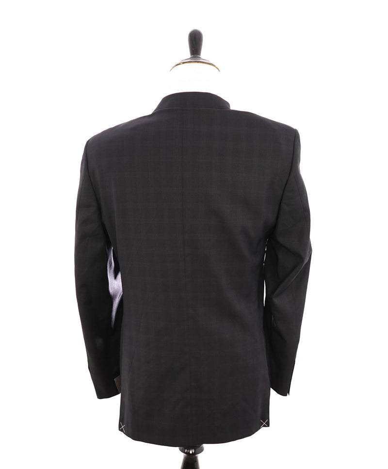 $1,895 CANALI - Gray/Black Check Peak Lapel Blazer - 46R