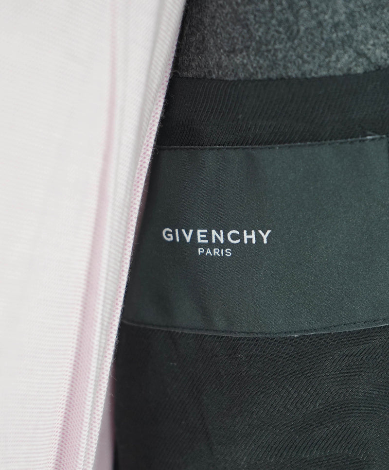 GIVENCHY - Gray Flannel Wool LOGO BACK Pocket Keeper Blazer / Jacket - 36R (46EU)