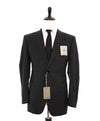 $1,895 CANALI - Gray/Black Check Peak Lapel Blazer - 46R