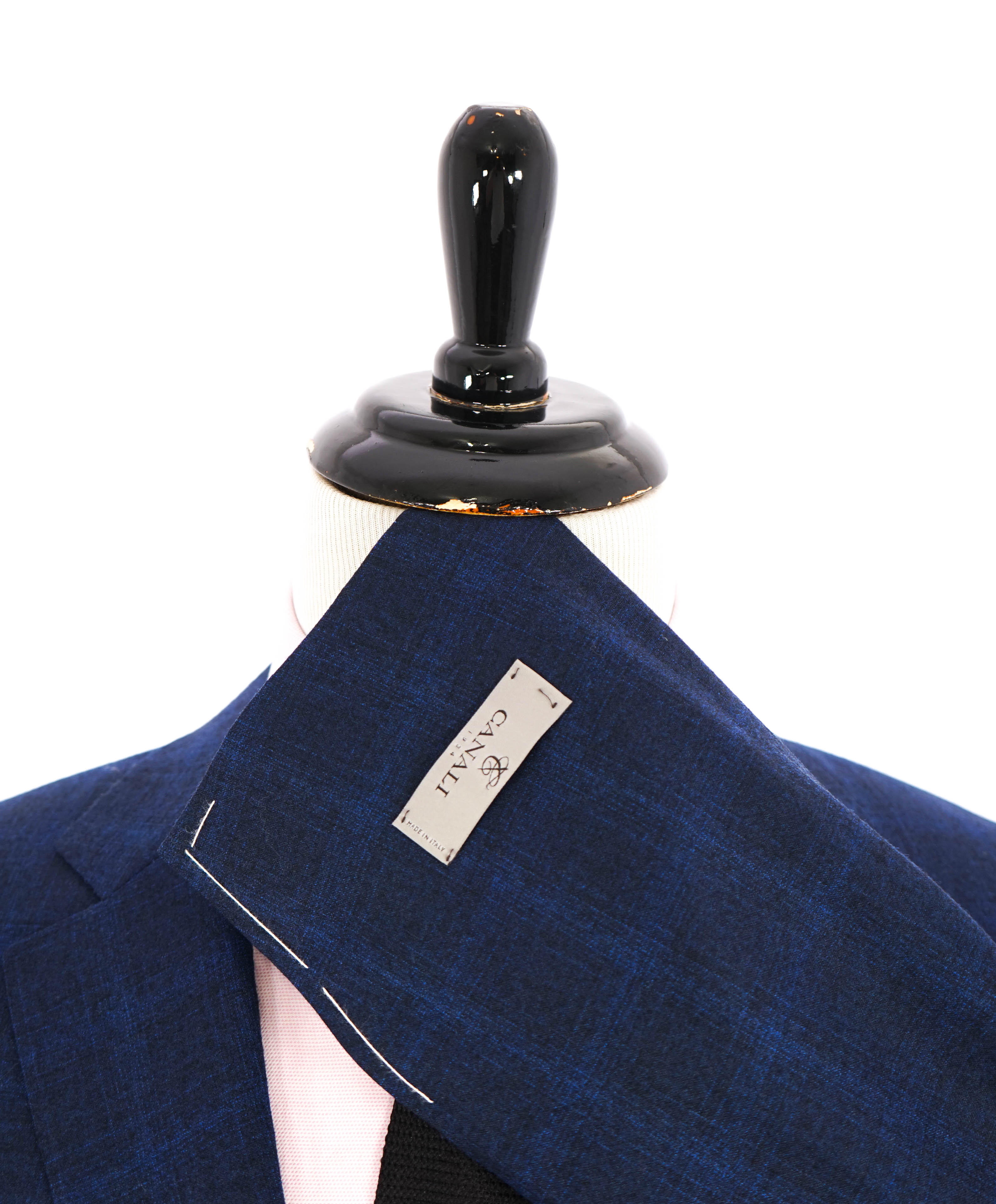 $1,895 CANALI - "STRETCH" Gray/Blue Abstract Check Blazer - 44R