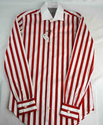 $395 ELEVENTY - Red/White *Wide Spread Contrast Collar* Button Dress Shirt - M