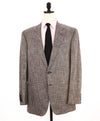 $1,995 ARMANI COLLEZIONI - Brown/Neutral Fleck Mixed Media Blazer - 44R