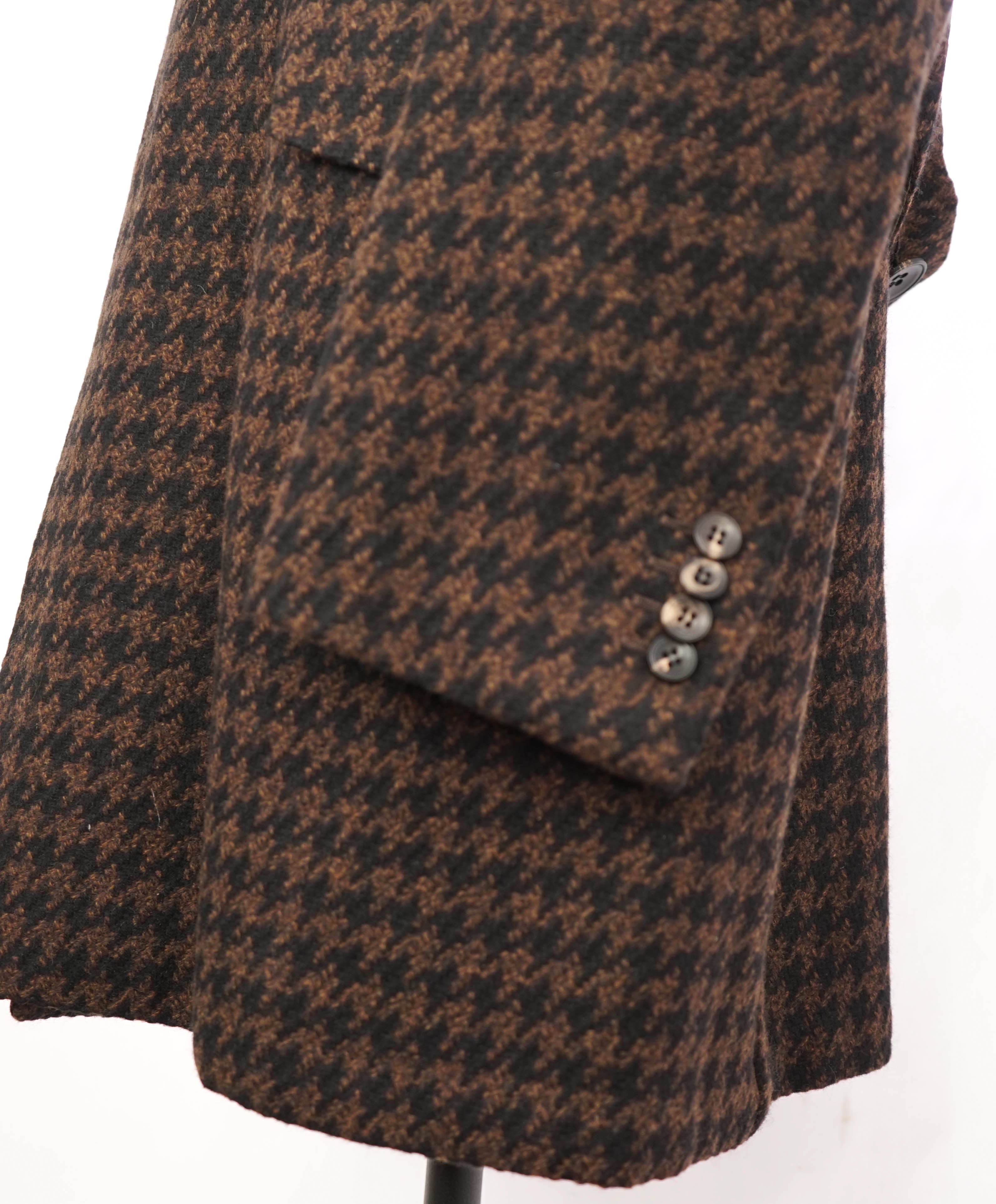 $14,545 KITON - *100% PURE CASHMERE* Brown Houndstooth Top Coat - 48R