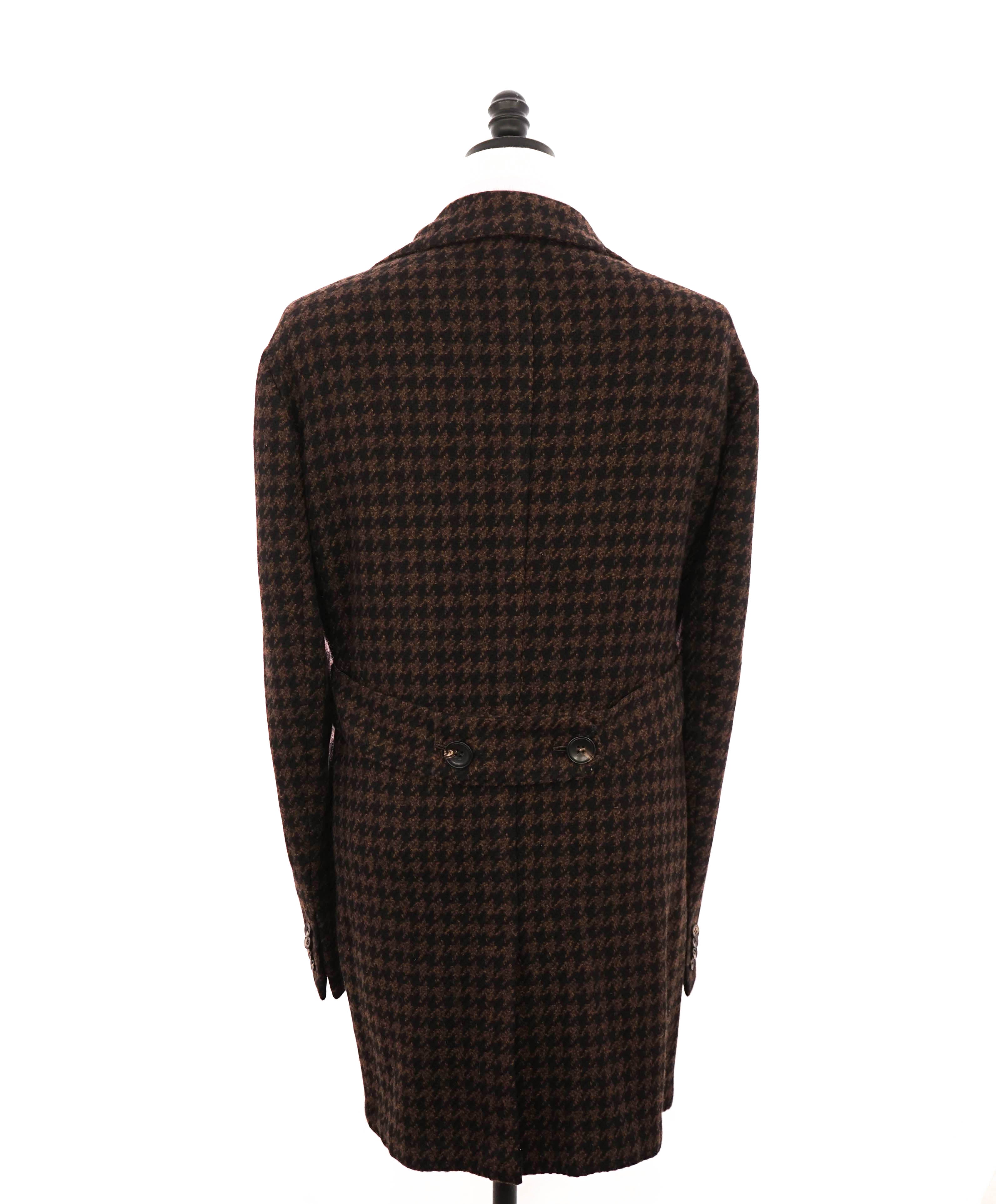 $14,545 KITON - *100% PURE CASHMERE* Brown Houndstooth Top Coat - 48R