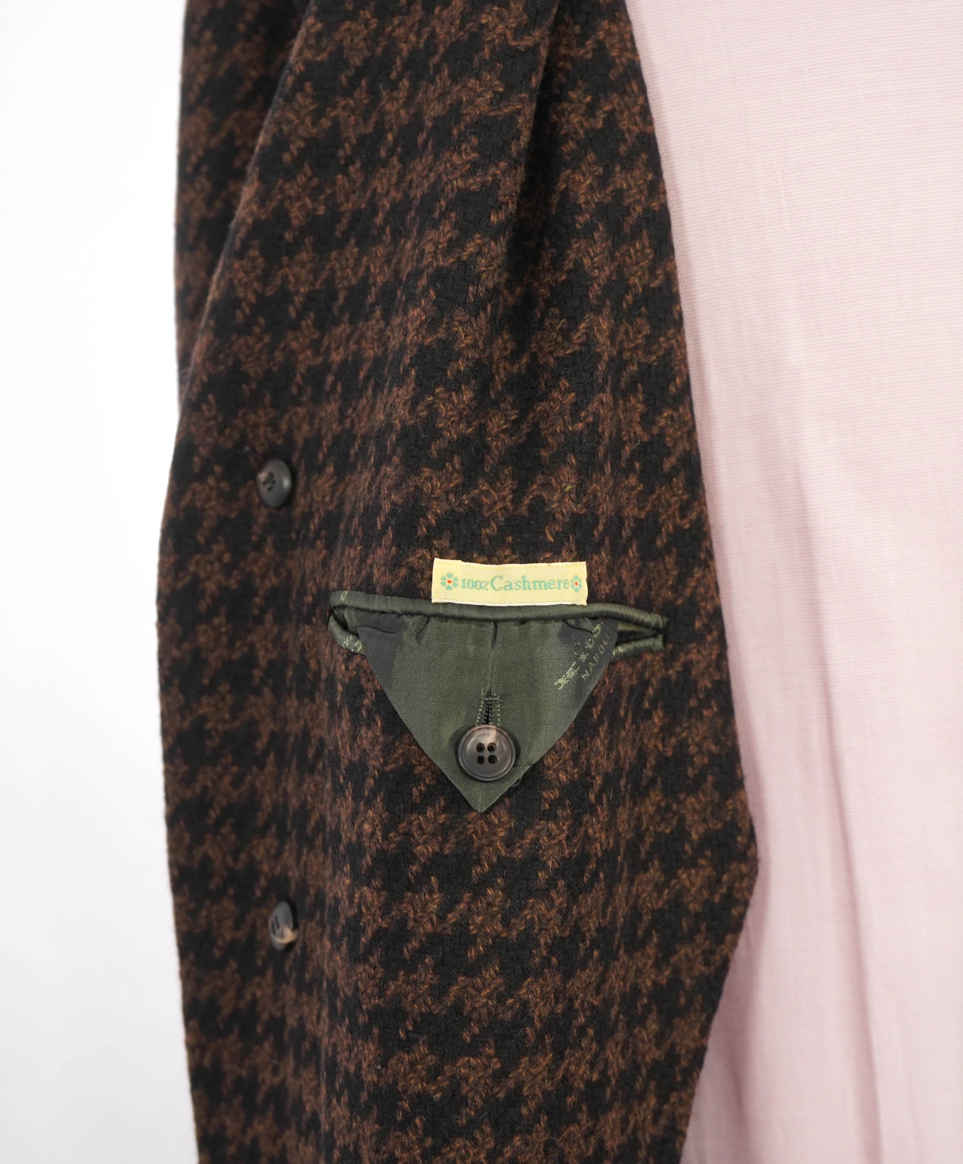 $14,545 KITON - *100% PURE CASHMERE* Brown Houndstooth Top Coat - 48R