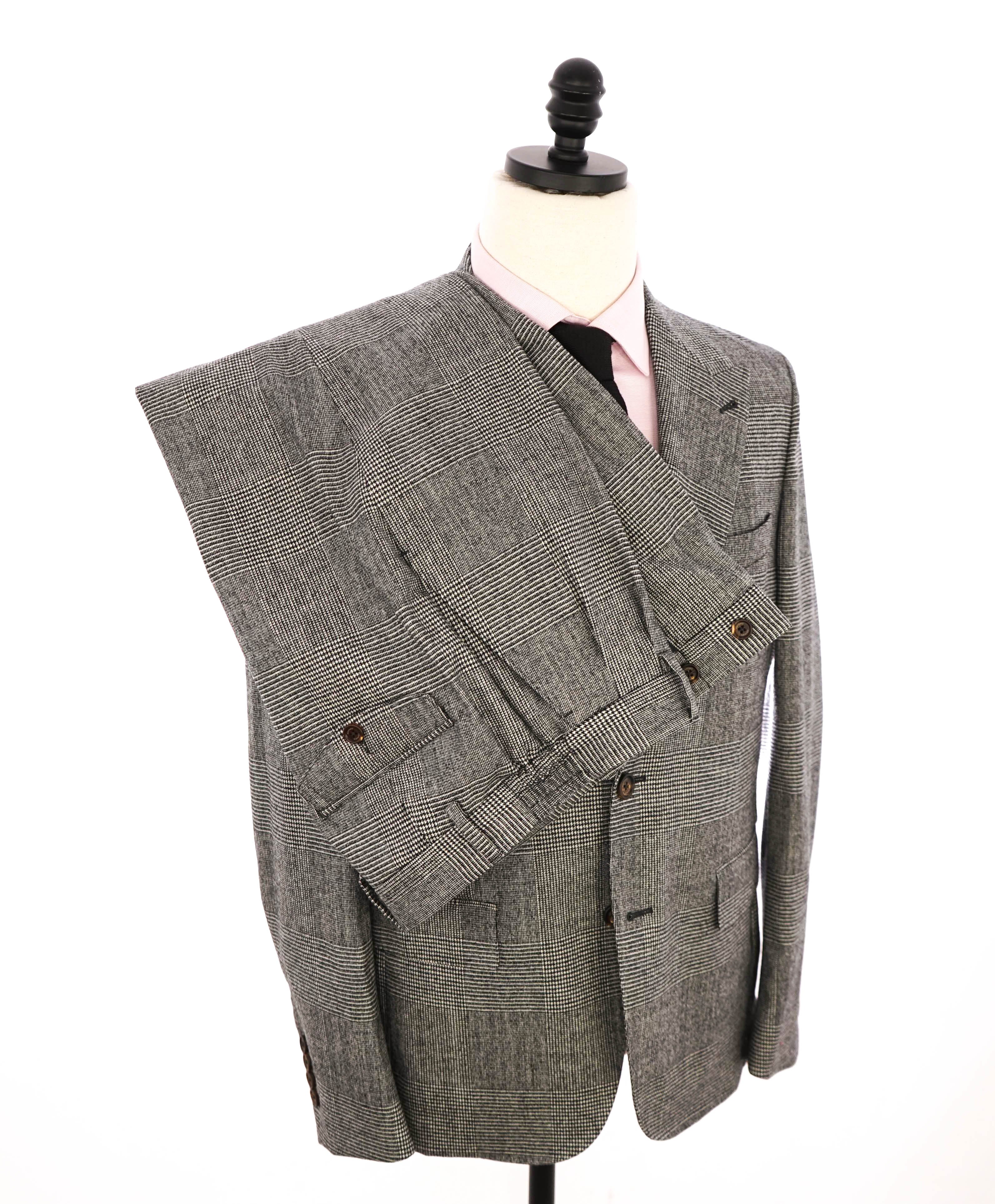 ELEVENTY - 2/3 Button Roll Peak Lapel PRINCE OF WALES CHECK Suit - 40R