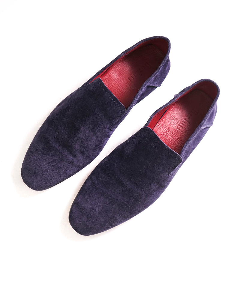 $1,650 BERLUTI PARIS- Blue Suede Unlined Venetian Loafer - 11.5 US (10.5 Stamped)