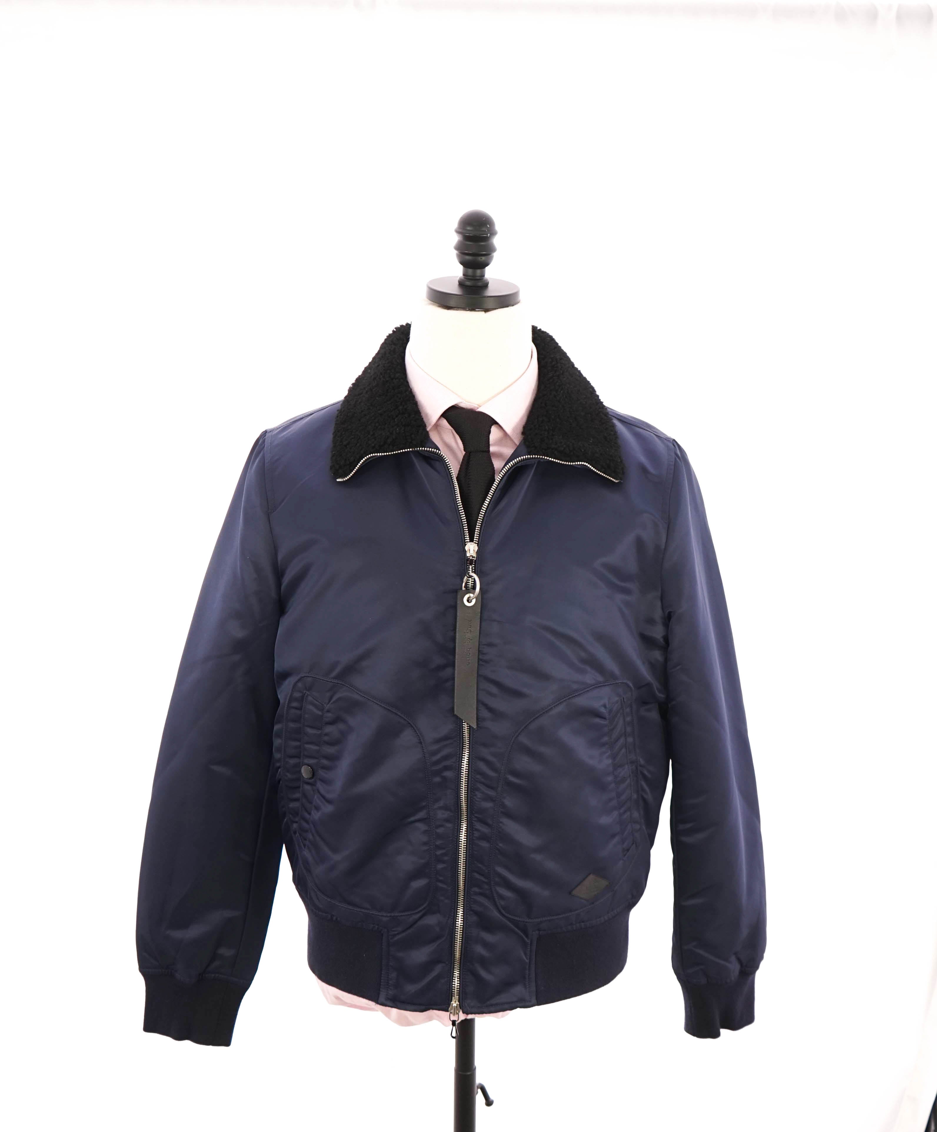 $795 RAG & BONE -  SHEARLING DYED SPANISH LAMB Bomber Jacket - M