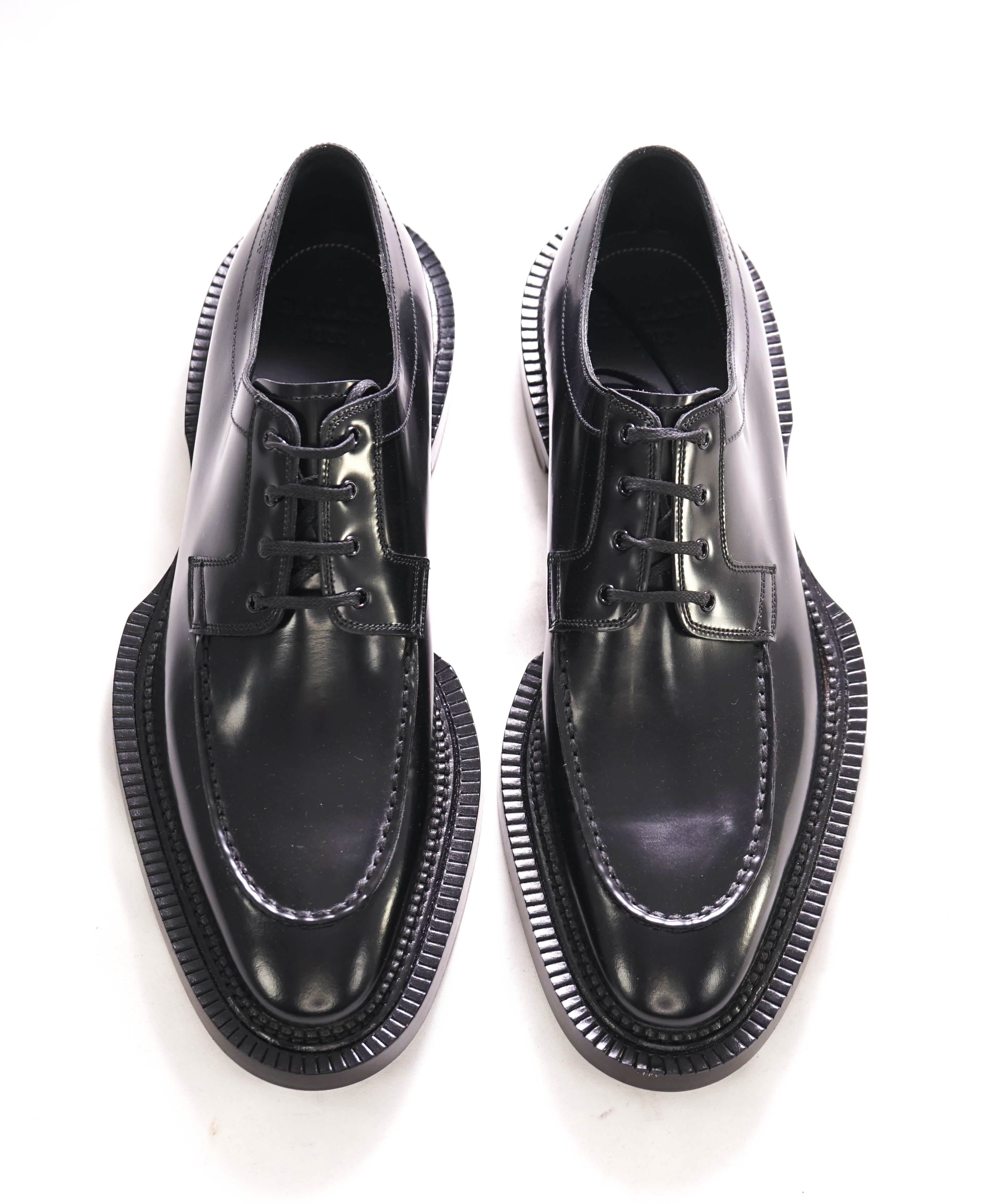 $1,200 BALLY - "RUBEN" Goodyear Welt Black Hand Made Oxfords  - 9.5 US (8.5 UK)