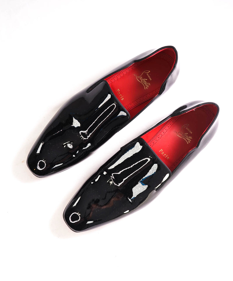 $1,050 CHRISTIAN LOUBOUTIN - * Dandelion* Black Patent Leather Loafers - 9.5 US (42.5)