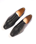 $1,090 SALVATORE FERRAGAMO - "GOFFREY" Black Whole Cut Oxfords - 9 EE