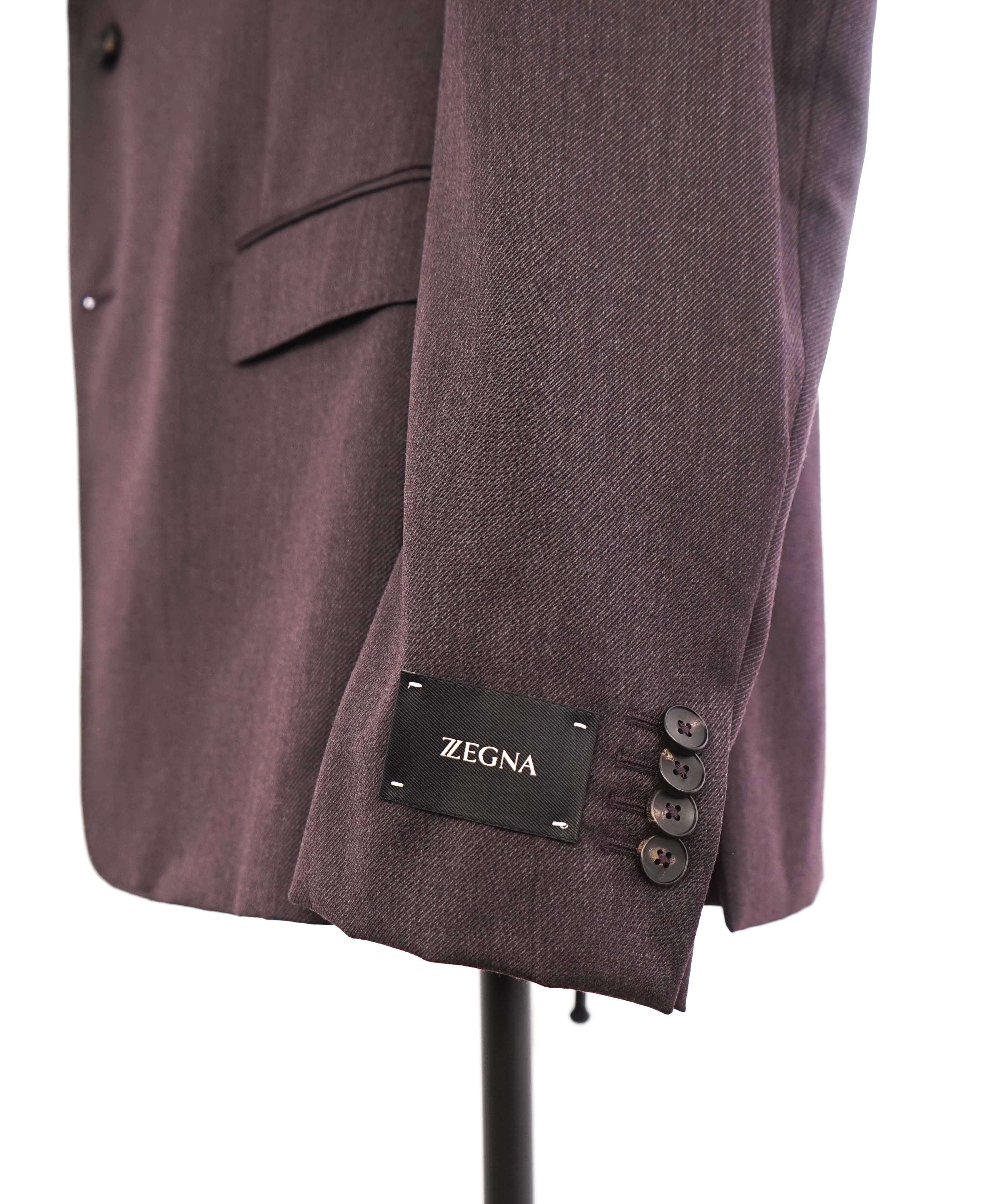 Z ZEGNA - WOOL Burgundy Heather Slim Wool Suit - 44R US (54EU)