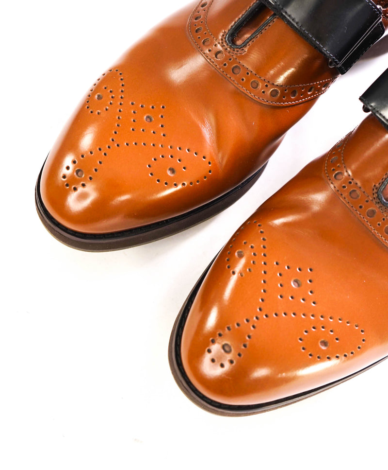 $1,150 PRADA - Brown/Black Brogue Sleek Golf Cleat Shoes - 10 US (9 Prada)