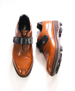 $1,150 PRADA - Brown/Black Brogue Sleek Golf Cleat Shoes - 10 US (9 Prada)