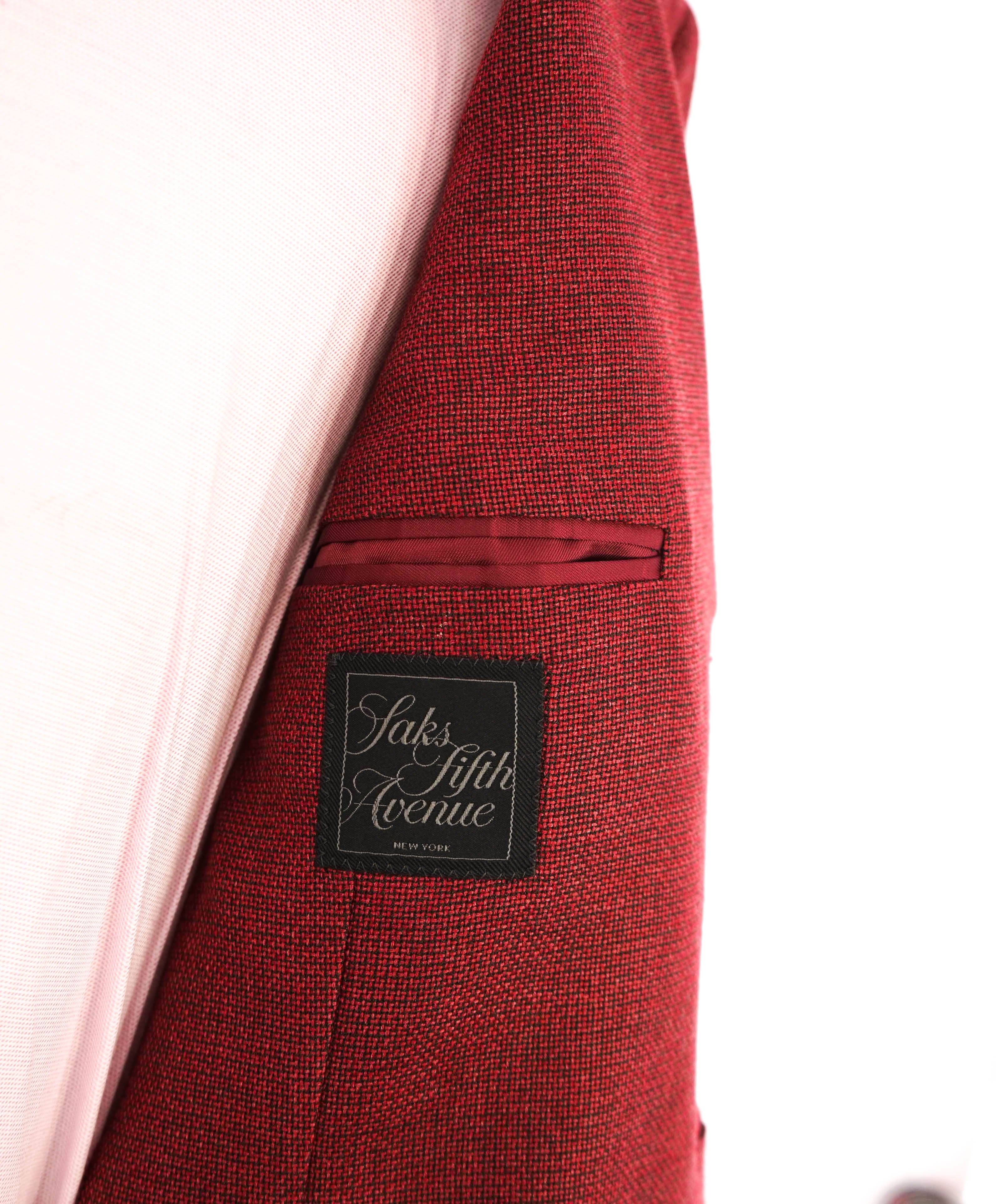 SAKS FIFTH AVENUE - Red **SUEDE Elbow Patches** Blazer - 42R