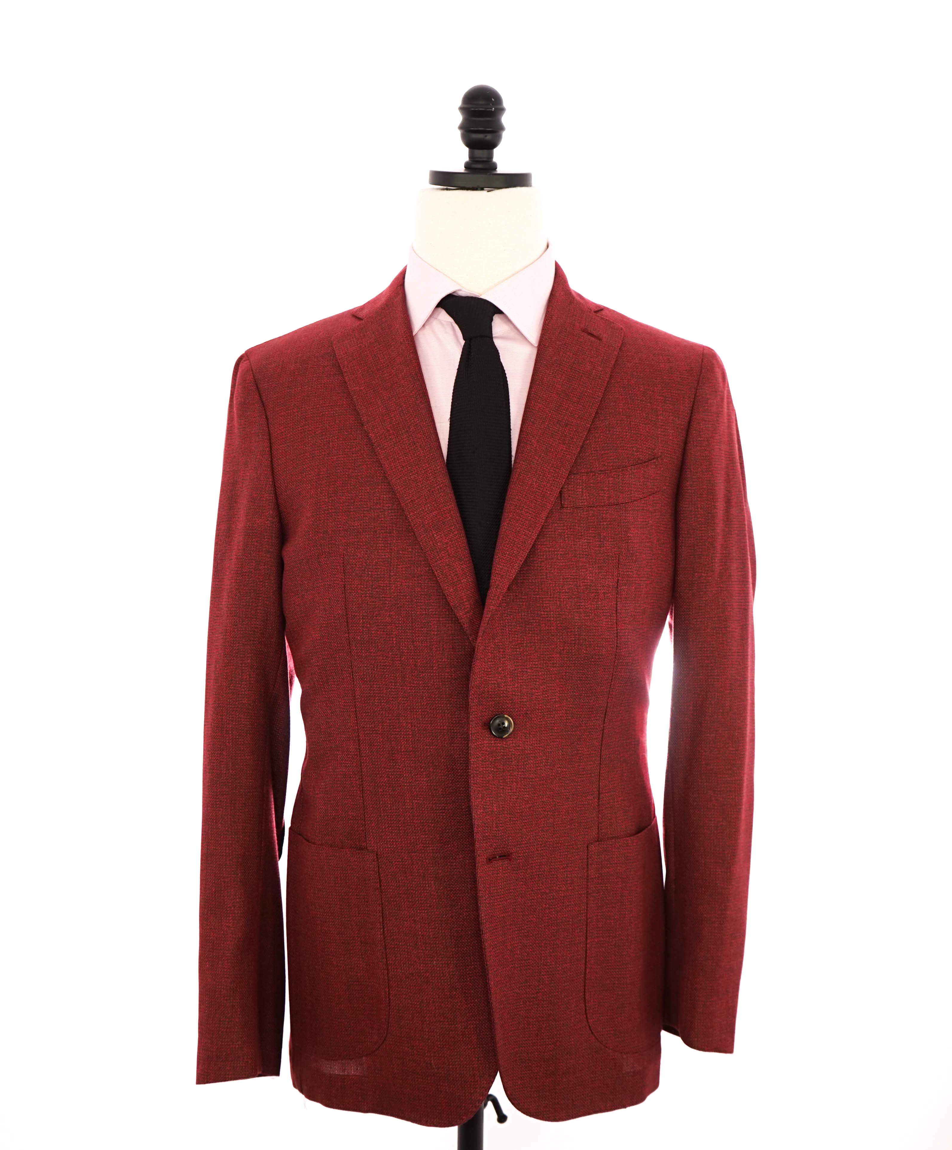 SAKS FIFTH AVENUE - Red **SUEDE Elbow Patches** Blazer - 42R