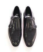 $875 BARKER BLACK - "DOUBLE MONK" Iconic Black Logo Loafer - 9.5US (8.5 UK)