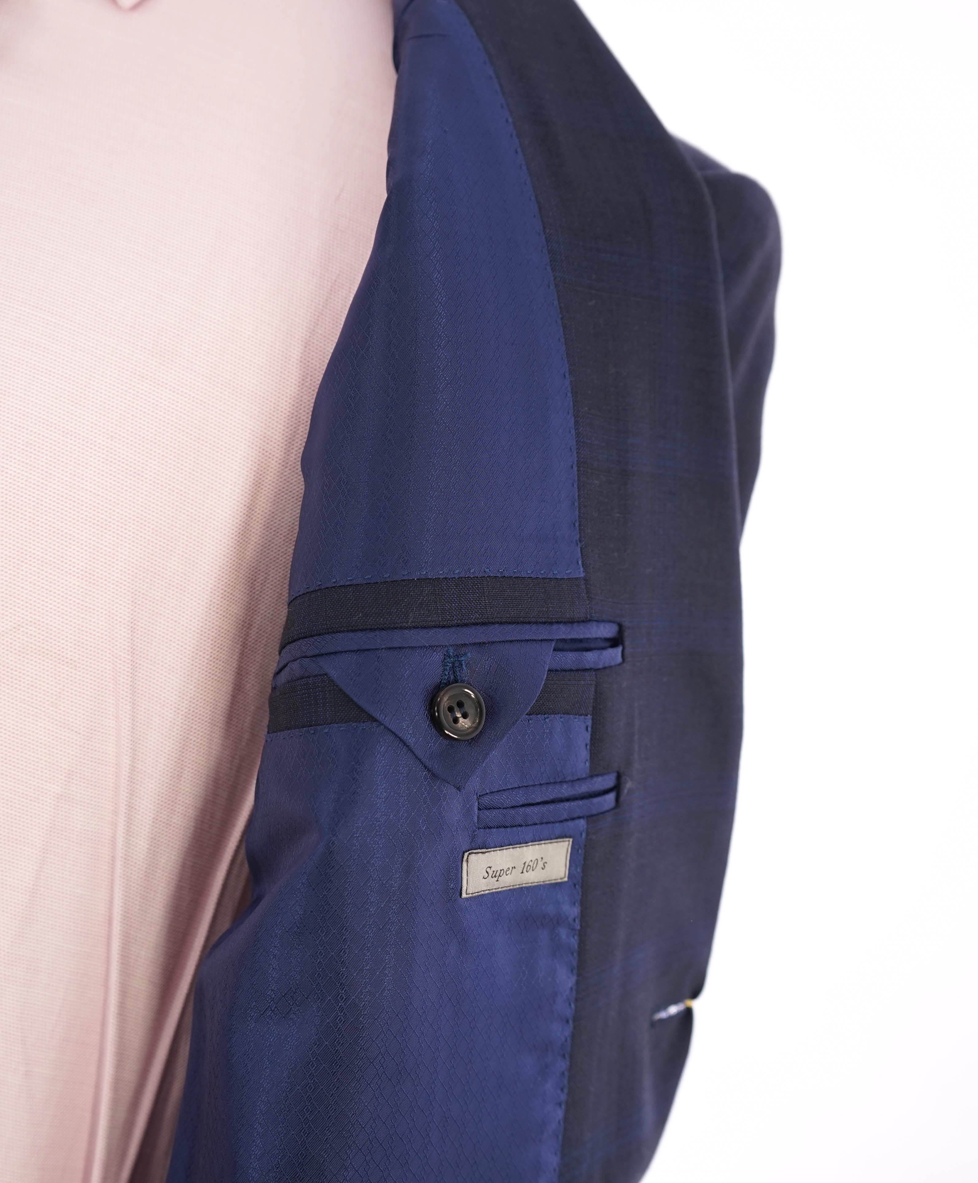 $2,495 CANALI - "EXCLUSIVE Super 160's" Blue Check Blazer - 38R