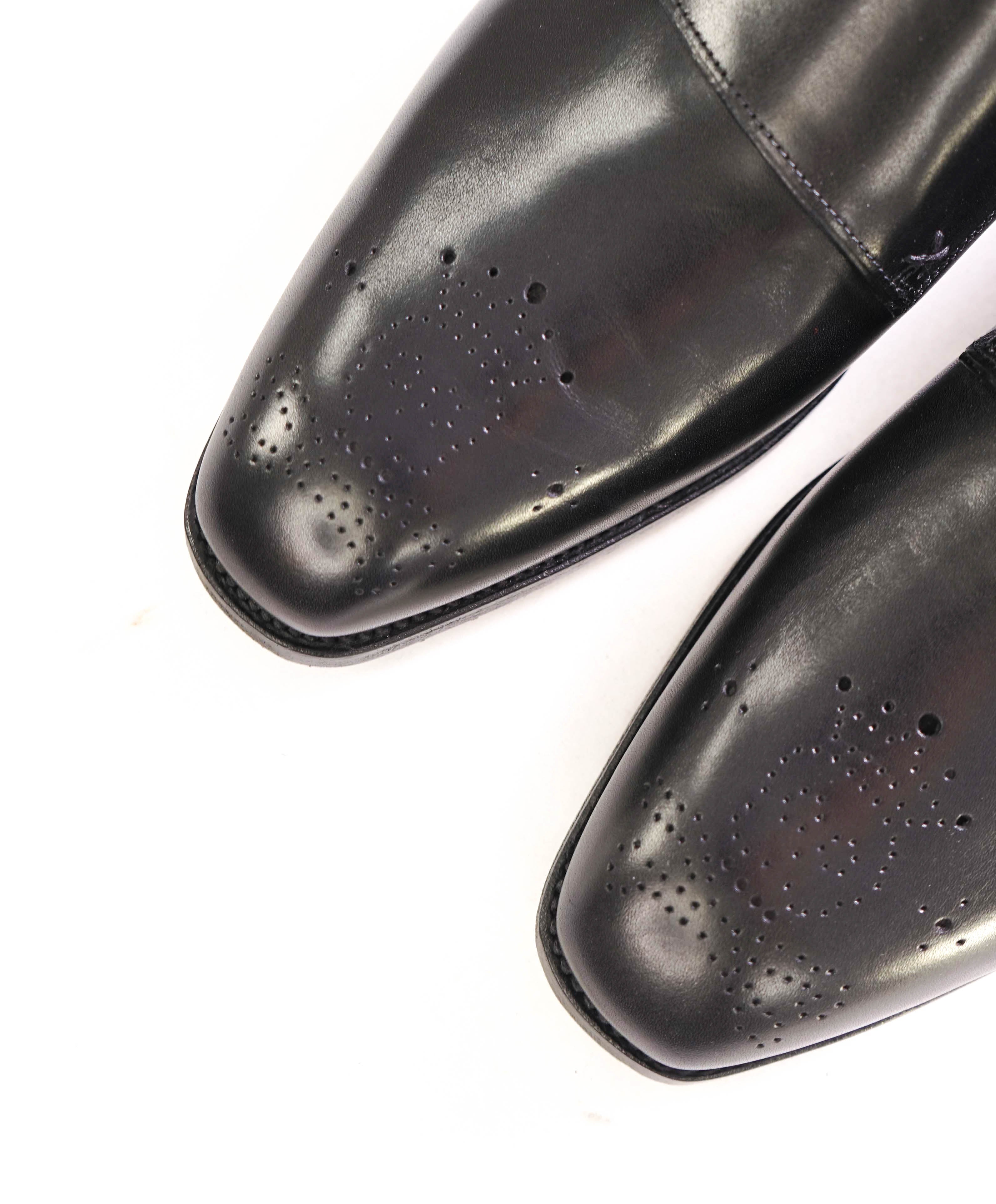 $875 BARKER BLACK - "DOUBLE MONK" Iconic Black Logo Loafer - 9.5US (8.5 UK)