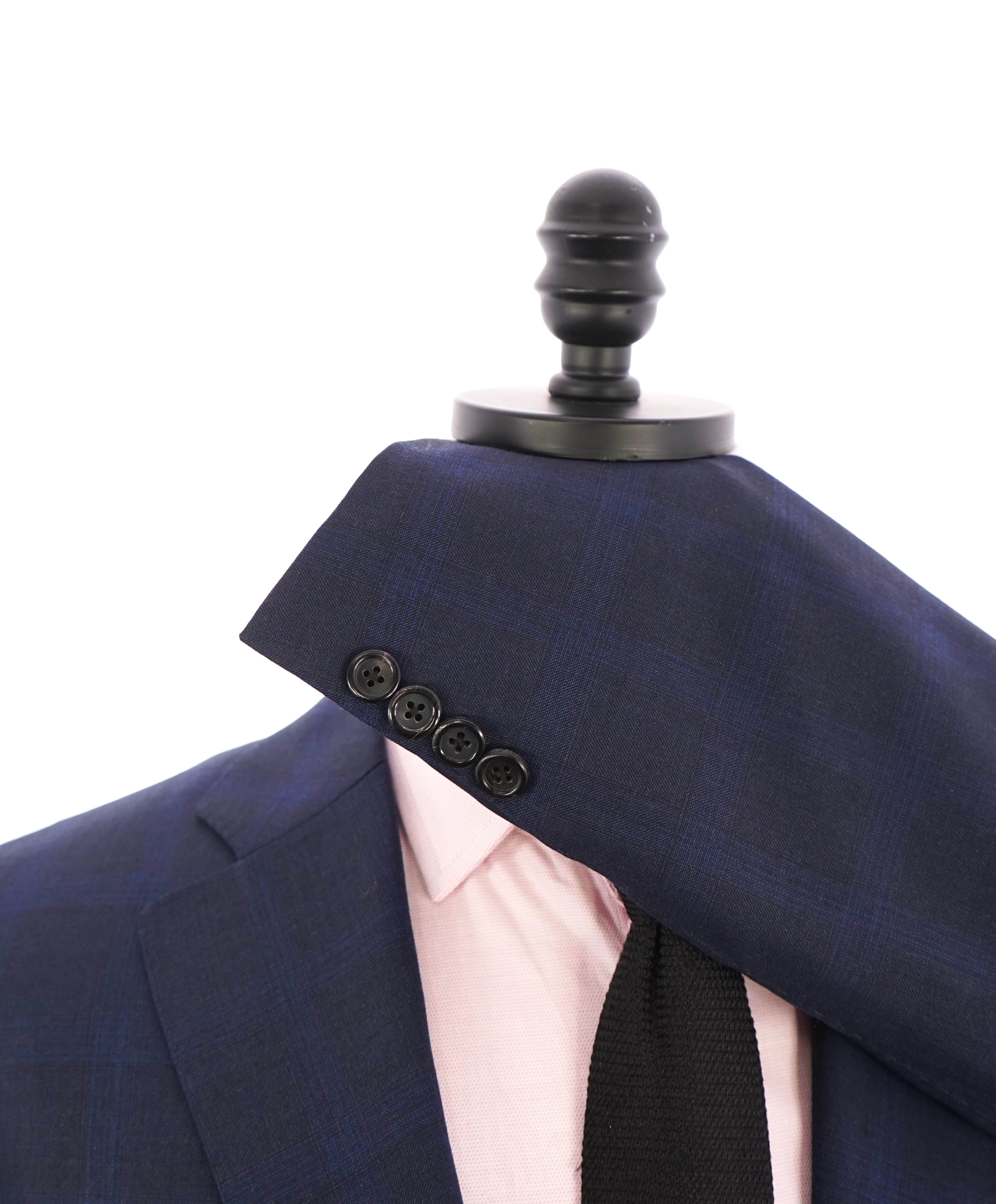 $2,495 CANALI - "EXCLUSIVE Super 160's" Blue Check Blazer - 38R