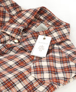 $395 ELEVENTY - Red *Snap Front* LINEN Texas Style Western Shirt - M