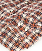 $395 ELEVENTY - Red *Snap Front* LINEN Texas Style Western Shirt - M