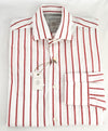 $395 ELEVENTY - *Spread Collar* Red/White Stripe Dress Shirt - M