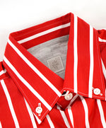 $395 ELEVENTY - Red/White *Button Collar* Stripe Dress Shirt - M