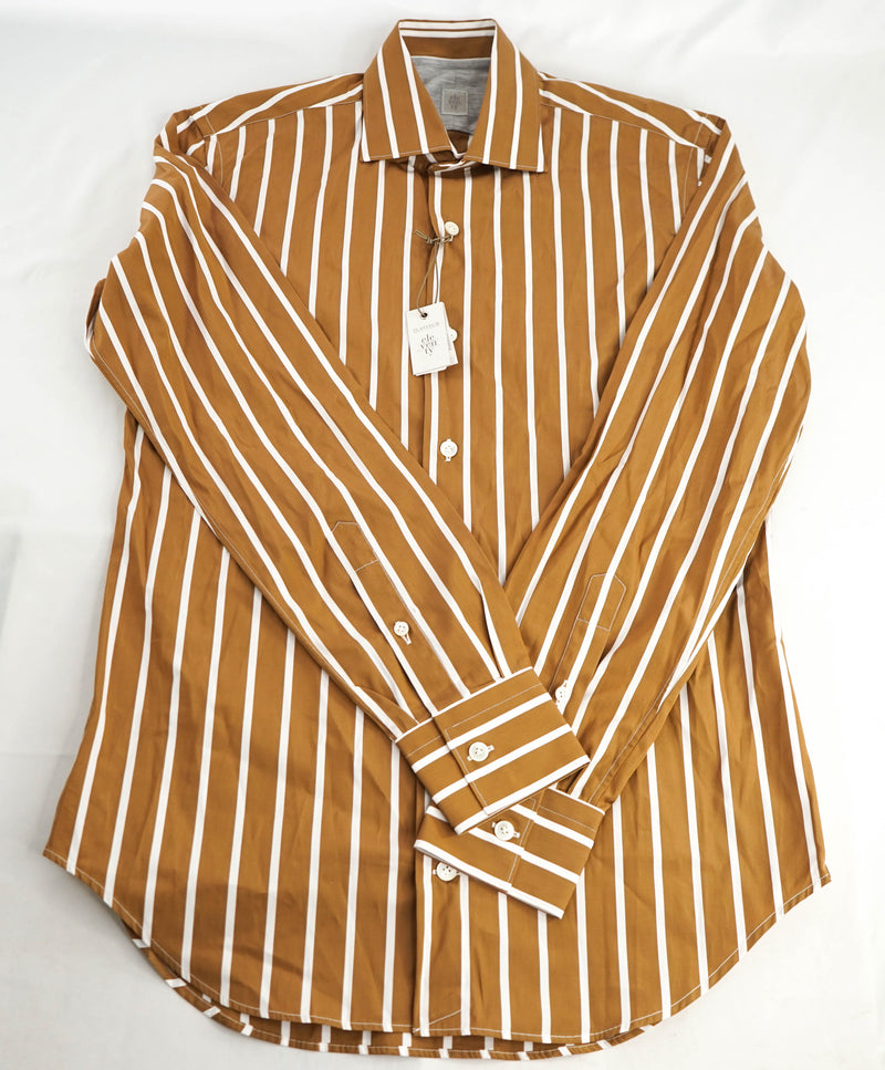 $395 ELEVENTY -*Wide Spread Broad Stripe* Button Dress Shirt - M