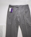 RALPH LAUREN PURPLE LABEL - "BYRON" Neapolitan Flannel Gray Dress Pants - 38W