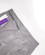 RALPH LAUREN PURPLE LABEL - "BYRON" Neapolitan Flannel Gray Dress Pants - 38W