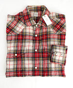 $395 ELEVENTY - Red *Snap Front* LINEN Texas Style Western Shirt - M