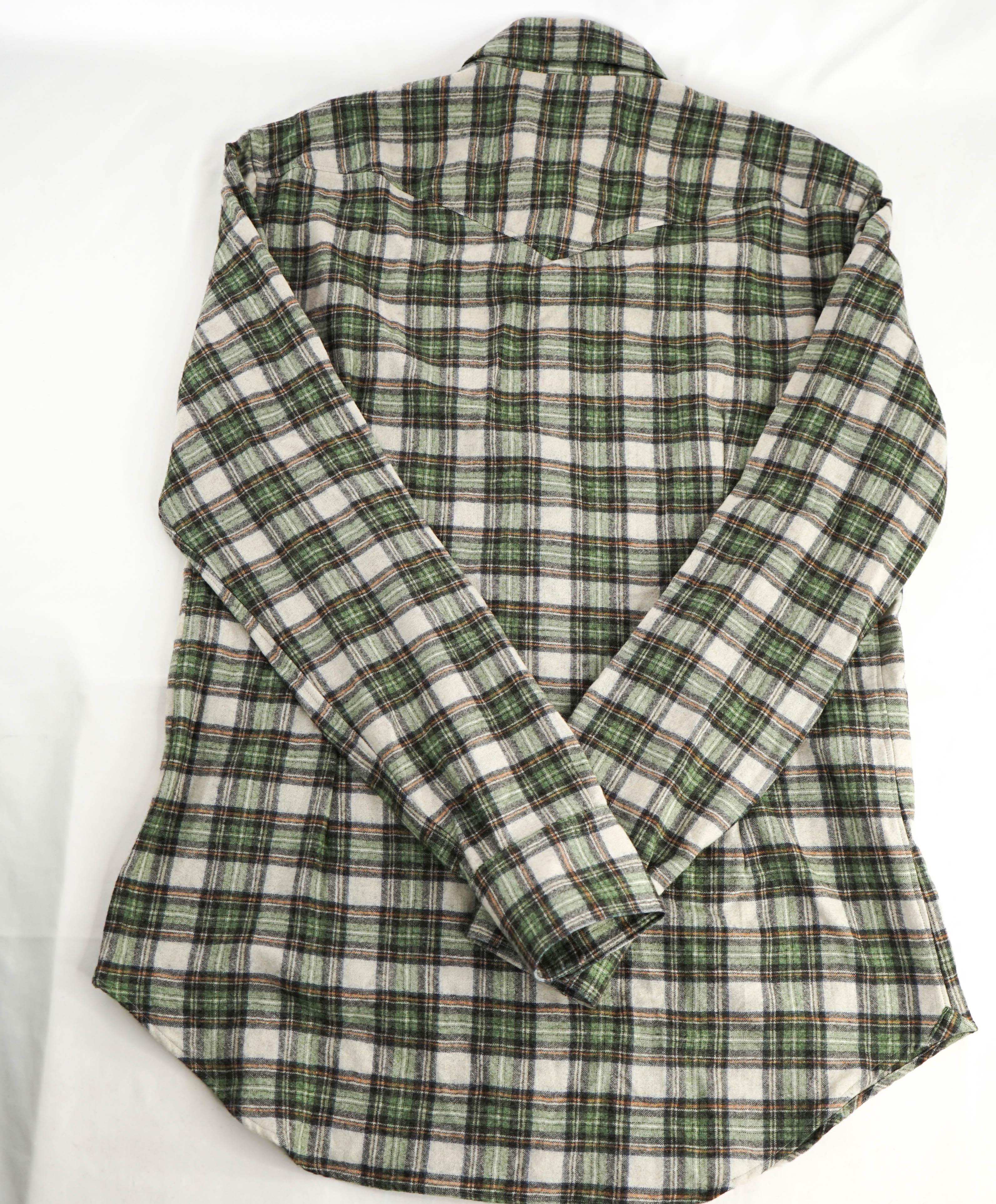 $595 ELEVENTY - Green *Snap Front* WOOL/Cotton/Cashmere Western Shirt - M