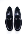 $950 SALVATORE FERRAGAMO - “GRANDIOSO" Gancini Bit Loafer Black Velvet - 10 E